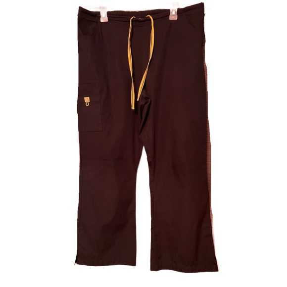 Women's Black Pants with Yellow Drawstring - Picture 1 of 3